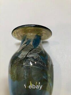 Bruce Freund Art Glass Vase, Signed, 6 3/4 Tall, 4 Widest, Weight is 1 Lbs 10