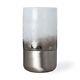 Brushed Silver Art Glass Vase Tabletop Centerpiece Sculpture Home Décor 12 Inch