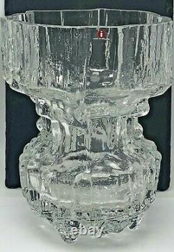 Brutalist Mid Century Modern Art Glass Vase Tapio Wirkkala for Iittala Finland