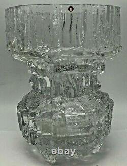 Brutalist Mid Century Modern Art Glass Vase Tapio Wirkkala for Iittala Finland