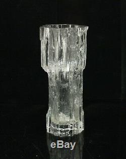 Brutalist Mid Century Modern Art Glass Vase Tapio Wirkkala for Littala Finland