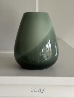 CAITHNESS Rare Green Touchstone Art Glass Vase Made In Scotland