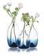 Conviva Glass Vase Set Room Decor Hand Made Art Glass Flower Vases Modern Blu