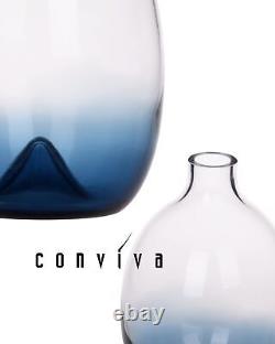 CONVIVA Glass Vase Set Room Decor Hand Made Art Glass Flower vases Modern Blu