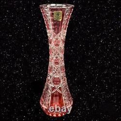 Caesar Crystal Bohemiae Czech Hand Cut Lead Over 24% Crystal Bud Vase 8T 2.25W