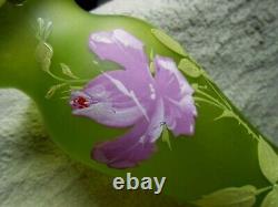 Carl Goldberg Satin Glass Vase Enameled Czech Bohemian Antique c. 1900