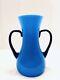 Carlo Moretti Empoli 9 Cased Turquoise Blue Italian Art Glass Vase, Near Mint