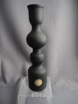 Carlo Moretti Satinato black hooped cased vase