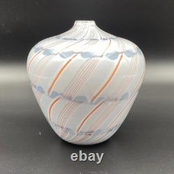 Charlie Meaker pezzato vase 1982 superb British studio glass