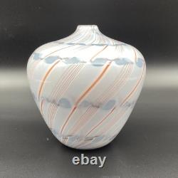 Charlie Meaker pezzato vase 1982 superb British studio glass