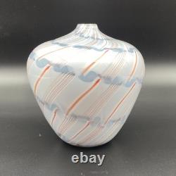 Charlie Meaker pezzato vase 1982 superb British studio glass