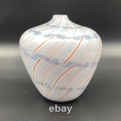 Charlie Meaker pezzato vase 1982 superb British studio glass