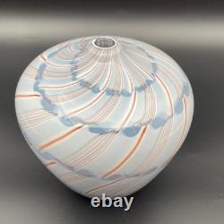 Charlie Meaker pezzato vase 1982 superb British studio glass