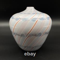 Charlie Meaker pezzato vase 1982 superb British studio glass