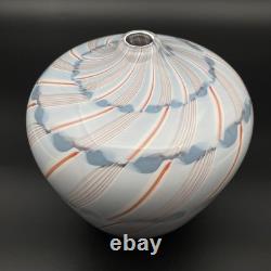 Charlie Meaker pezzato vase 1982 superb British studio glass