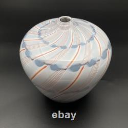 Charlie Meaker pezzato vase 1982 superb British studio glass