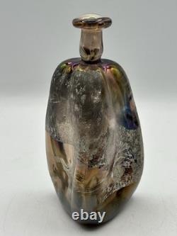 Chris Buzzini Art Glass Bottle Vase Artist Signed 3/1971 Early Career Piece
