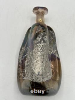 Chris Buzzini Art Glass Bottle Vase Artist Signed 3/1971 Early Career Piece
