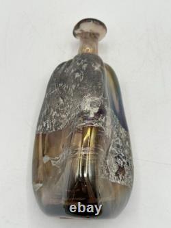 Chris Buzzini Art Glass Bottle Vase Artist Signed 3/1971 Early Career Piece