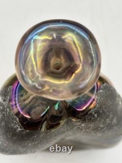 Chris Buzzini Art Glass Bottle Vase Artist Signed 3/1971 Early Career Piece