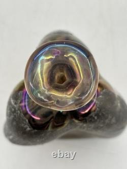 Chris Buzzini Art Glass Bottle Vase Artist Signed 3/1971 Early Career Piece