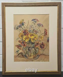 Clearance Sale Pickup Handover Watercolor Flowers Glass Vase A OTHMER