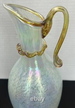 Cliff Goodman Iridescent Opalescent Gold Pearl Pitcher Art Glass Master