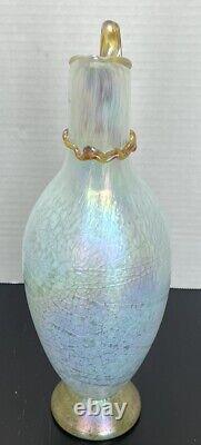 Cliff Goodman Iridescent Opalescent Gold Pearl Pitcher Art Glass Master