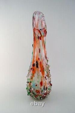 Colossal Murano floor vase in colorful mouth blown art glass. Budded style 1960s