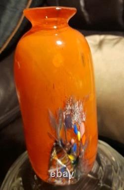 Contemporary French Art Glass Vase. Signed By Daniel Baroy, 1987