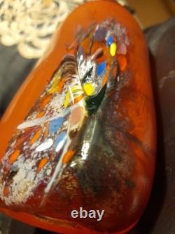 Contemporary French Art Glass Vase. Signed By Daniel Baroy, 1987