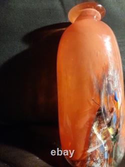 Contemporary French Art Glass Vase. Signed By Daniel Baroy, 1987