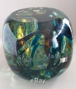 Contemporary Modernist Maltese Mdina Art Glass Fish Axe Head Vase signed C. 1977