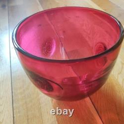 Cranberry Art Glass Bowl Tricia Allen (signed)