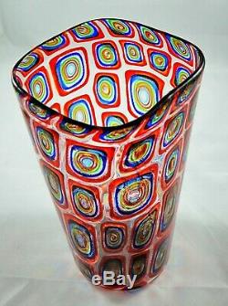 Custom made Murano murrine art glass vase by Adriano Dalla Valentina