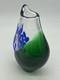 Czech Art Glass 7 1/2 Vase Green Blue Teardrop Hand Blown Petr Zdenek