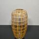 Czech Art Glass Orange Grid Vase By Ladislav Palecek Beranek