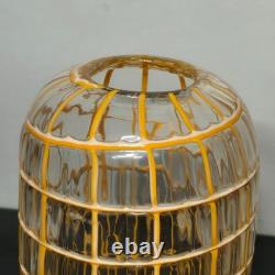 Czech Art Glass Orange Grid Vase by Ladislav Palecek Beranek