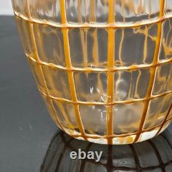 Czech Art Glass Orange Grid Vase by Ladislav Palecek Beranek
