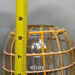 Czech Art Glass Orange Grid Vase by Ladislav Palecek Beranek
