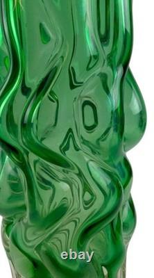 Czech Art Green Glass Vase. Pavel Hlava. 1960s. Iconic Design. The Brain