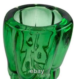Czech Art Green Glass Vase. Pavel Hlava. 1960s. Iconic Design. The Brain
