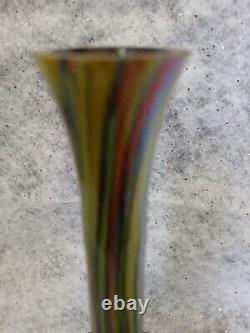 Czechoslovakian ARTIST-KRALIK Czech Blown Glass Vase 1920 Signed 9