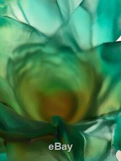 DAUM France Pate De Verre Tulip Art Glass Tressage Vase Numbered Edition