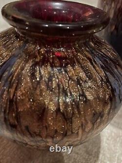 Dale Tiffany Art Glass Vase Collection Red Peacock