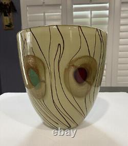 Dale Tiffany Favrile Genuine Hand Blown Art Glass 8 In Vase With Original Labels