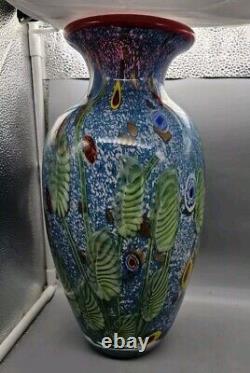 Dale Tiffany Light Tesoro Hand Blown Art Glass Vase Gold Metalic