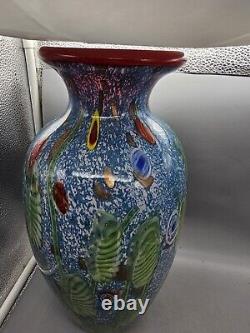 Dale Tiffany Light Tesoro Hand Blown Art Glass Vase Gold Metalic