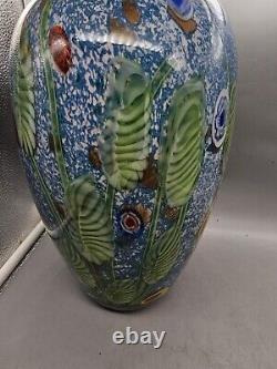 Dale Tiffany Light Tesoro Hand Blown Art Glass Vase Gold Metalic