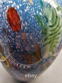 Dale Tiffany Light Tesoro Hand Blown Art Glass Vase Gold Metalic